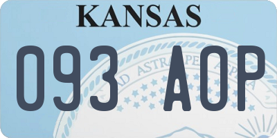 KS license plate 093AOP
