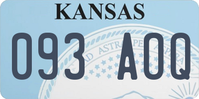 KS license plate 093AOQ
