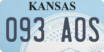 KS license plate 093AOS