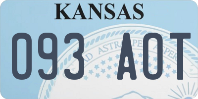 KS license plate 093AOT
