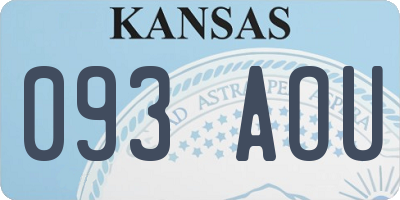 KS license plate 093AOU