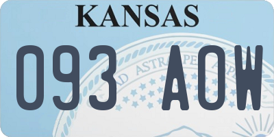 KS license plate 093AOW