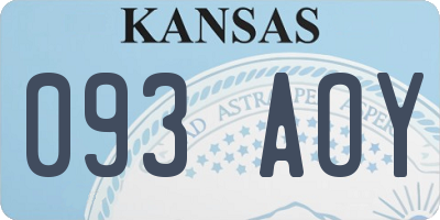 KS license plate 093AOY