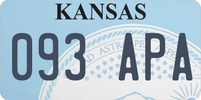 KS license plate 093APA