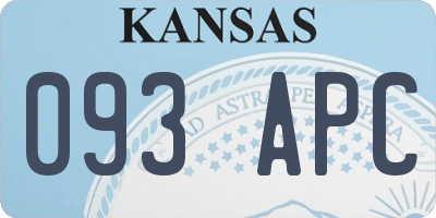 KS license plate 093APC