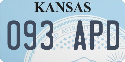 KS license plate 093APD