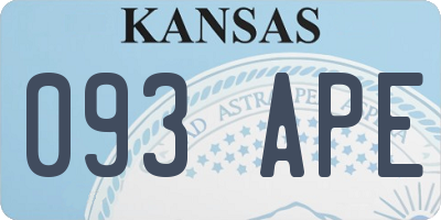 KS license plate 093APE
