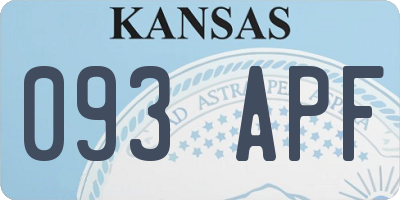 KS license plate 093APF