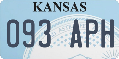 KS license plate 093APH