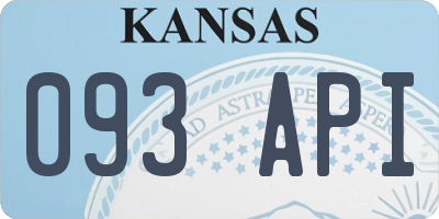 KS license plate 093API