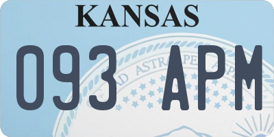 KS license plate 093APM