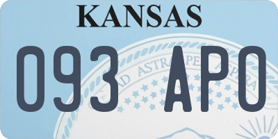 KS license plate 093APO