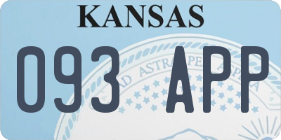 KS license plate 093APP