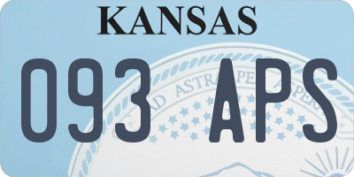 KS license plate 093APS