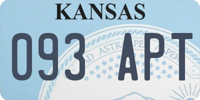 KS license plate 093APT