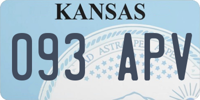 KS license plate 093APV