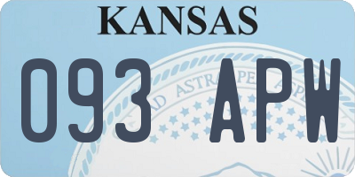KS license plate 093APW