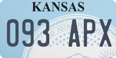 KS license plate 093APX