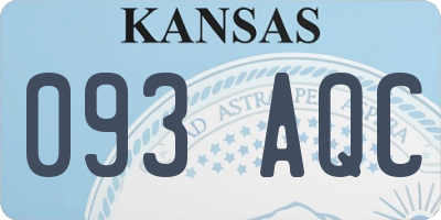 KS license plate 093AQC
