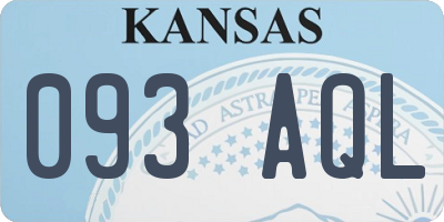 KS license plate 093AQL