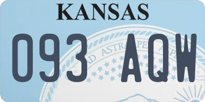 KS license plate 093AQW