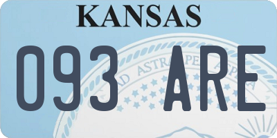 KS license plate 093ARE