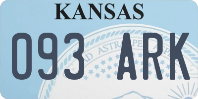 KS license plate 093ARK