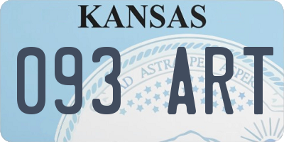 KS license plate 093ART