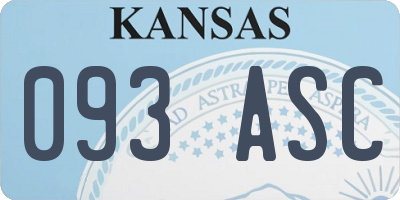 KS license plate 093ASC