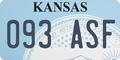 KS license plate 093ASF