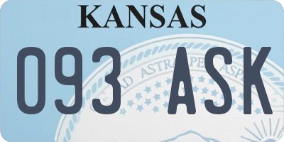 KS license plate 093ASK