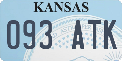KS license plate 093ATK