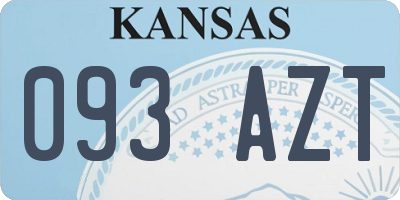 KS license plate 093AZT