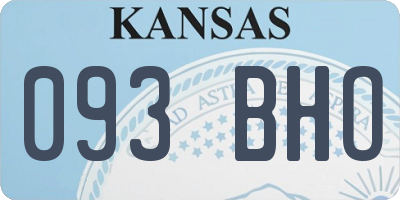 KS license plate 093BHO