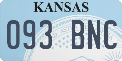 KS license plate 093BNC