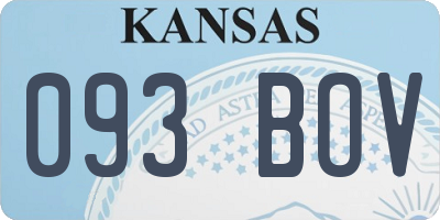 KS license plate 093BOV