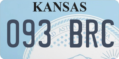 KS license plate 093BRC