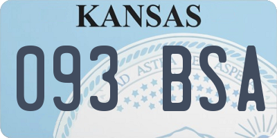 KS license plate 093BSA
