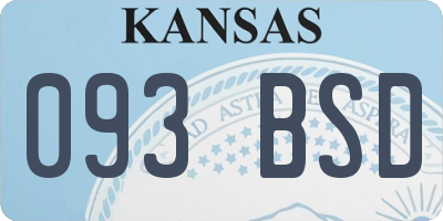 KS license plate 093BSD