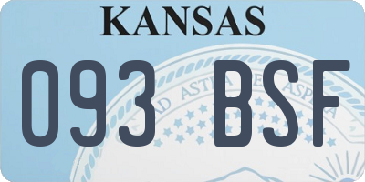 KS license plate 093BSF