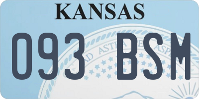 KS license plate 093BSM