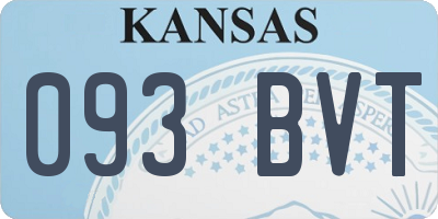 KS license plate 093BVT