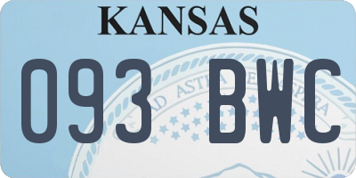 KS license plate 093BWC