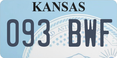 KS license plate 093BWF