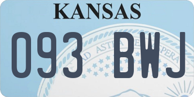 KS license plate 093BWJ