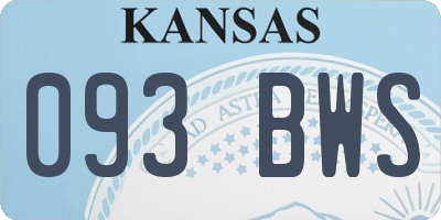 KS license plate 093BWS