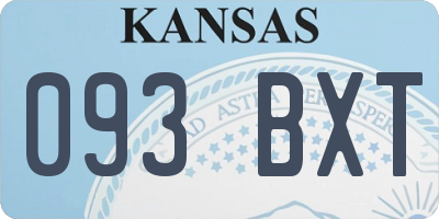 KS license plate 093BXT