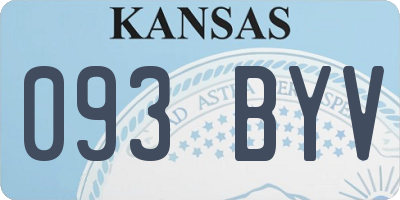 KS license plate 093BYV