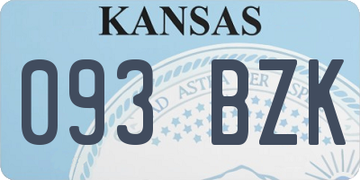 KS license plate 093BZK