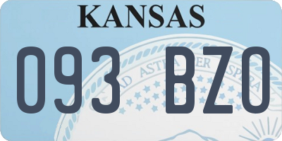 KS license plate 093BZO